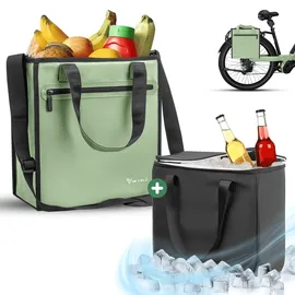 MIVELO Fahrradtasche Einkaufstasche schwarz