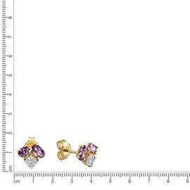 Fascination by Ellen K. Ohrstecker F Ohrringe Gold 375 Amethyst + Zirkonia gelb one-size