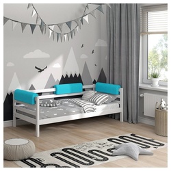 Bettumrandung Bettkantenschutz für Kinderbett Türkis 70 cm VitaliSpa®, Höhe 20 mm blau