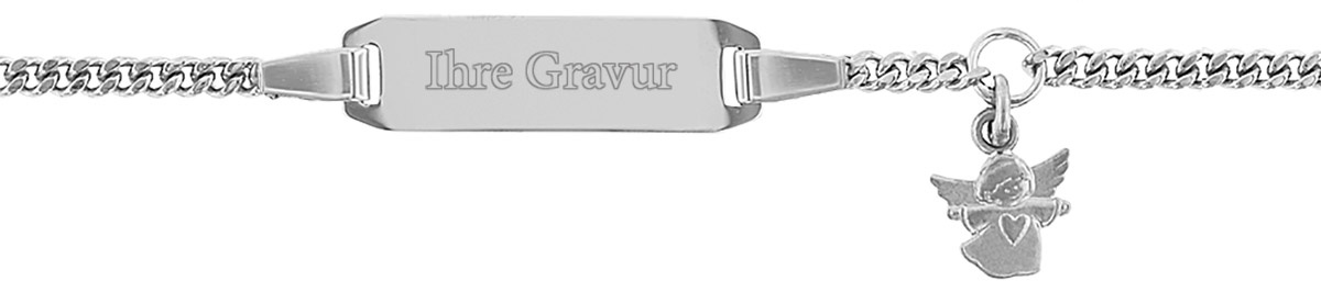 trendor 35783 Gravur-Armband für Baby und Kleinkind 925 Silber Länge 14/12 cm