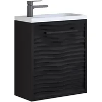 WELLTIME Waschtisch »Canada«, Badmöbel Wellenstruktur, Breite 40cm Gästebad Waschtisch