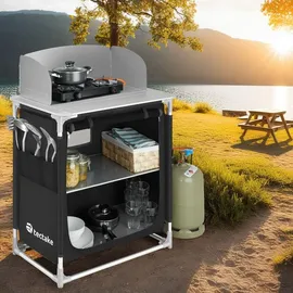 Tectake Campingküche Premium Schwarz