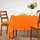 Homescapes Tischdecke 100% Baumwolle 137 x 178 cm Orange