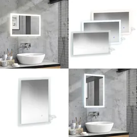 Vicco Badspiegel Wandspiegel LED-Spiegel Weiß 60 x 40 cm