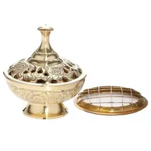 Nklaus Räucherschale Räucherschälchen Handarbeit Messing Räuchergefäß m, Räuchergefäß