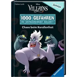 RAVENSBURGER49691 1000 Gefahren junior - Disney Villains: Chaos beim Korallenfest