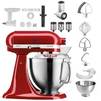 KitchenAid 4,8 L 5KSM185 Artisan Küchenmaschine Allrounderset Fleischwolf+Spritzgebäck+Gemüseschneider, Farbe:Empire