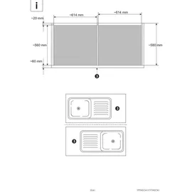 furn.design Küchenzeile Stove 196 cm Used Wood hell und anthrazit