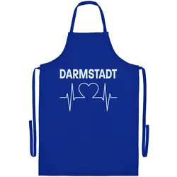 multifanshop Grillschürze - Darmstadt - Herzschlag - Druck weiß - Schürze