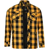 Bores Lumberjack Basic Motorrad Hemd, schwarz/gelb Größe M