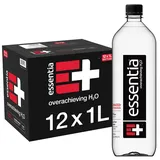 Essentia Water Abgefüllt, 99,9% rein, angereichert mit Elektrolyten für glatten Geschmack, pH 9,5 oder höher, 12 x 1 Liter Flaschen