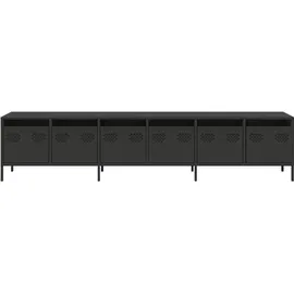 vidaXL TV-Schrank Schwarz 202x39x43,5 cm Kaltgewalzter Stahl