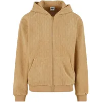 URBAN CLASSICS Jaquard Velvet Reißverschlusspullover Union Beige 5XL