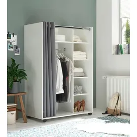Pol-Power Kleiderschrank Jenke 100 x 145 x 50 cm Weiß/Grau