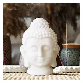 Relaxdays Buddha Kopf weiß