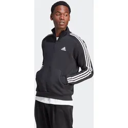 Rollkragenpullover ADIDAS SPORTSWEAR "ESSENTIALS 3STREIFEN 1/4ZIP", Herren, Gr. S, schwarz, Obermaterial: 78% Baumwolle, 22% Polyester, gestreift, sportlich, Pullover