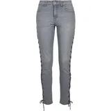 URBAN CLASSICS Lace up Denim Skinny Jeans in Grau, Größe 28