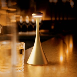 Sigor Akku-Tischleuchte Nudrop mini goldfarben 210mm 1,8W Flex-Mood 2200K/2700K IP54 133lm Ra85 dim