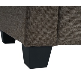 Mendler Modular Sessel Loungesessel mit Ottomane Lyon, Stoff/Textil ~ braun