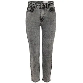 Noisy May Damen Nmmoni Hw Straight ANK Acid Az391dg Noos Gerade Jeans, Dark Grey Denim, 28W / 32L EU - 28W / 32L
