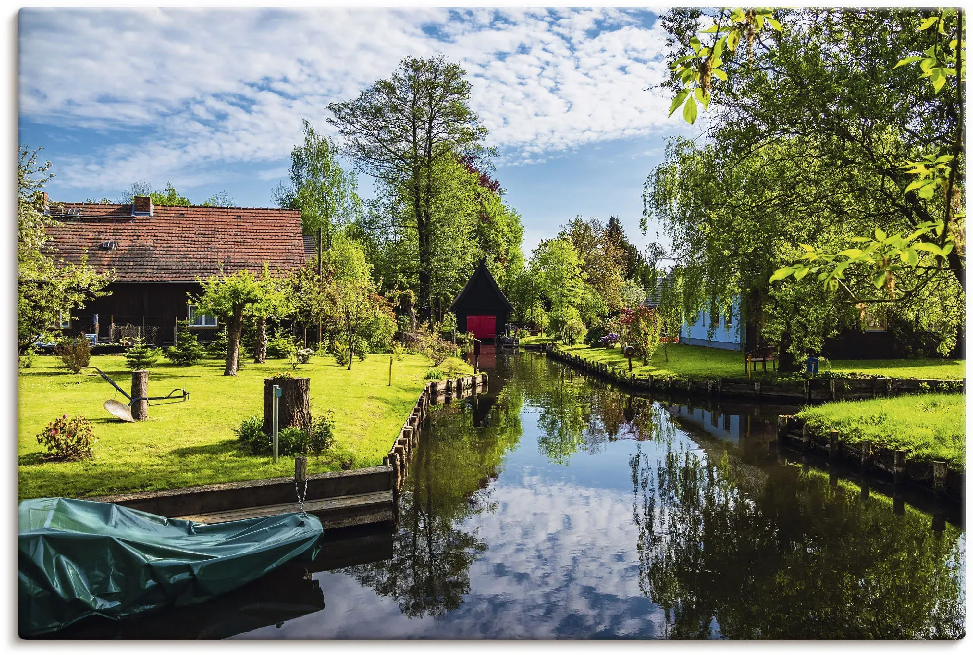 Artland Wandbild »Gebäude im Spreewald in Lehde I«, Gebäude, (1 St.), als Leinwandbild, Wandaufkleber in verschied. Größen Artland grün