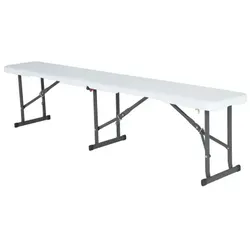LIFETIME Lifestime Klappbank Sitzbank 183x29 cm weiß Outdoorbank Terrassenmöbel Bank Terrassenausstattung