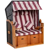 Outsunny Doppelte, Weiß, Kunststoff, 79x160x118 cm, Gartenmöbel, Strandkörbe