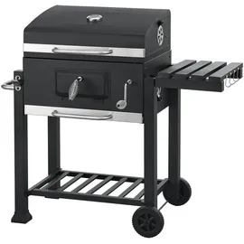 casa.pro Holzkohlegrill Arnad 105 x 114 x 47,5 cm Schwarz 
