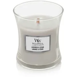 Woodwick Lavender & Cedar Duftkerze 85 g weiß