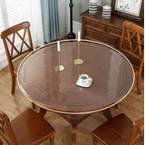 Runde transparente Tischdecke aus PVC, wasserdicht, ölfest, transparent, Esstischschutz, Kunststoff-Tischunterlagen, Schreibtischunterlagen, 80 cm Durchmesser.