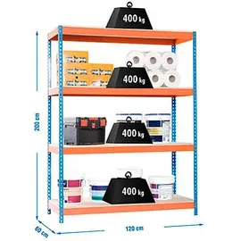 Simonrack Ecoforte 1206-4 Regalsystem Blau Und Orange Robust