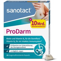 Sanotact ProDarm • Milchsäurekulturen + 3 Bakterienstämme zur Darmsanierung • Bakterienkulturen als Darmreinigungskur • Mit Vitamin B6, B2 + Biotin