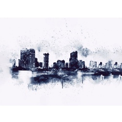 Queence Leinwandbild, BxH: 60 x 40 cm - blau | weiss