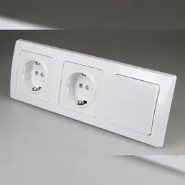 ChiliTec DELPHI Starter-Kit, weiß 6x Steckdose, 2x Schalter, Rahmen