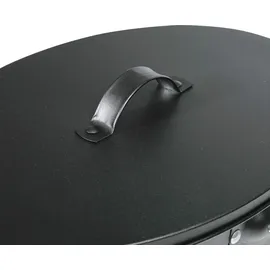 Kamino Flam Ascheeimer oval Metall 24 l mit Deckel Schwarz
