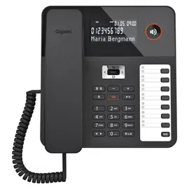 Gigaset Desk 800A Schnurgebunden sw, Telefon, Schwarz