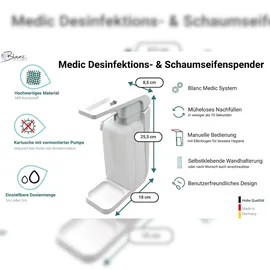 Blanc HYGIENIC SET: Blanc Hygienic Hebelspender 1.000ml + 2x 1 Liter Haut- und Händedesinfektion mit vormontierter Pumpe