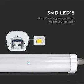 V-Tac Wannenleuchte LED 48 W 1500mm 5760lm Kunststoff weiß
