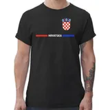 Shirtracer T-Shirt Kroatisches Trikot Wappen, Hrvatska mit Stolz, Hrvatska-Fans 2026 Fussball WM Fanartikel schwarz 4XL