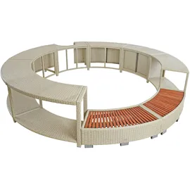 Estexo Poolumrandung Poolverkleidung Rattan Beige