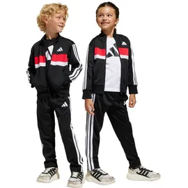 adidas Tiberio 3-Streifen Tricot Trainingsanzug Schwarz/Weiß/Pure Ruby 116