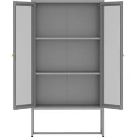 [en.casa] Büroschrank Sund Metall 150x80x40 cm Grau [en.casa]