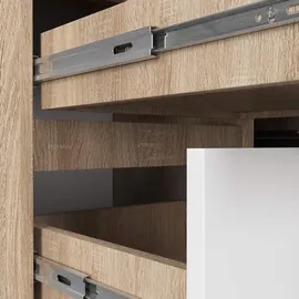 Akord Eck-schreibtisch Akord B20 links Sonoma-eiche Front Weiß B155 x H77 x T85 cm