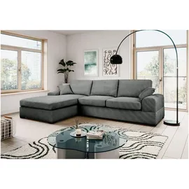 xonox Eckcouch Strukturstoff L-Form 3-Sitzer Grau