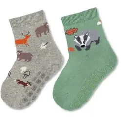 Sterntaler ABS-Söckchen Doppelpack Tiere hellgrau, Babymode (6 - 24 Monate)