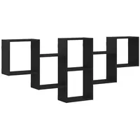 VidaXL Wandregal Schwarz Eichen-Optik 159x18x66 cm Holzwerkstoff