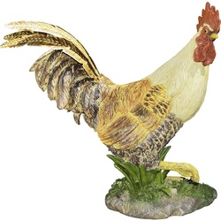 GRANIMEX Teichfigur »Tony«, Hahn mit Metallfeder, Polystone, bunt