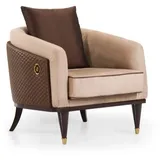 JVmoebel Clubsessel Beiger Leder 94 x 74 x 80 cm Braun