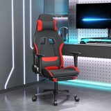 vidaXL Gaming Desk mit Massage & Fußstütze Stoff schwarz/rot