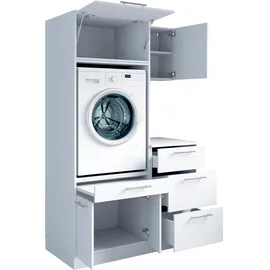 laundreezy Mehrzweckschrank-Set 118 x 200 x 68 cm Weiß